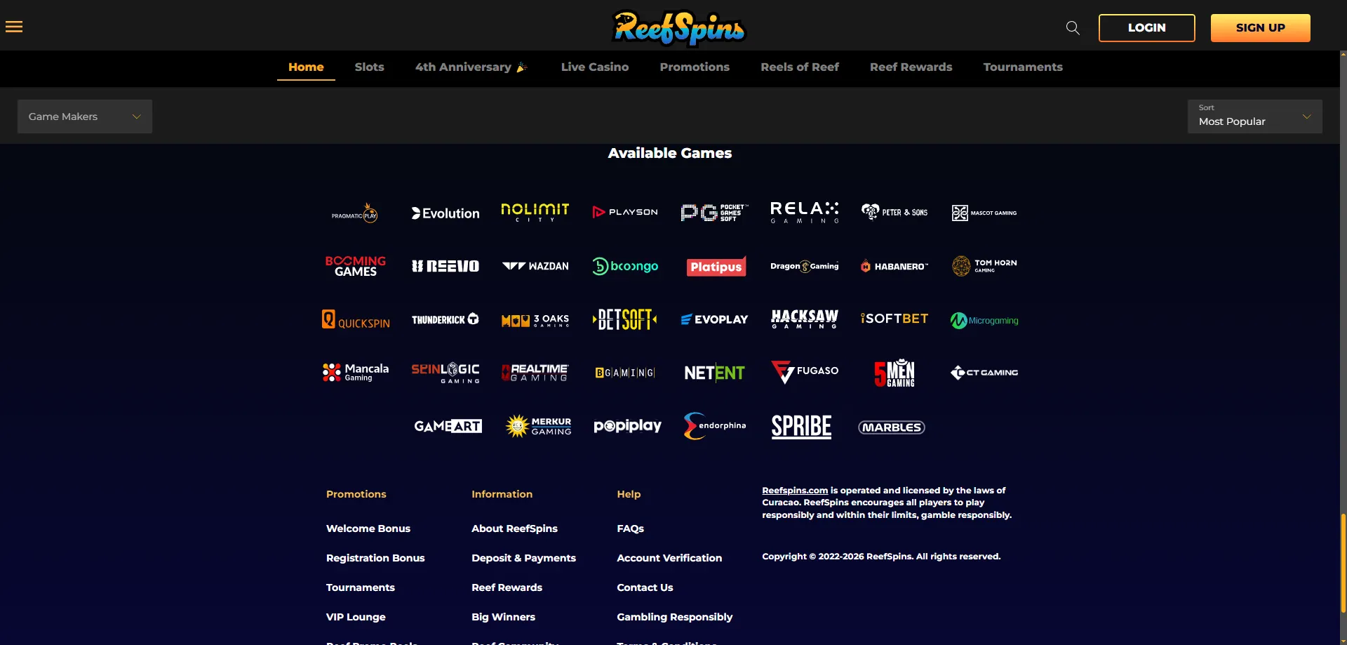 ReefSpins Casino mobile browser experience on smartphone and tablet