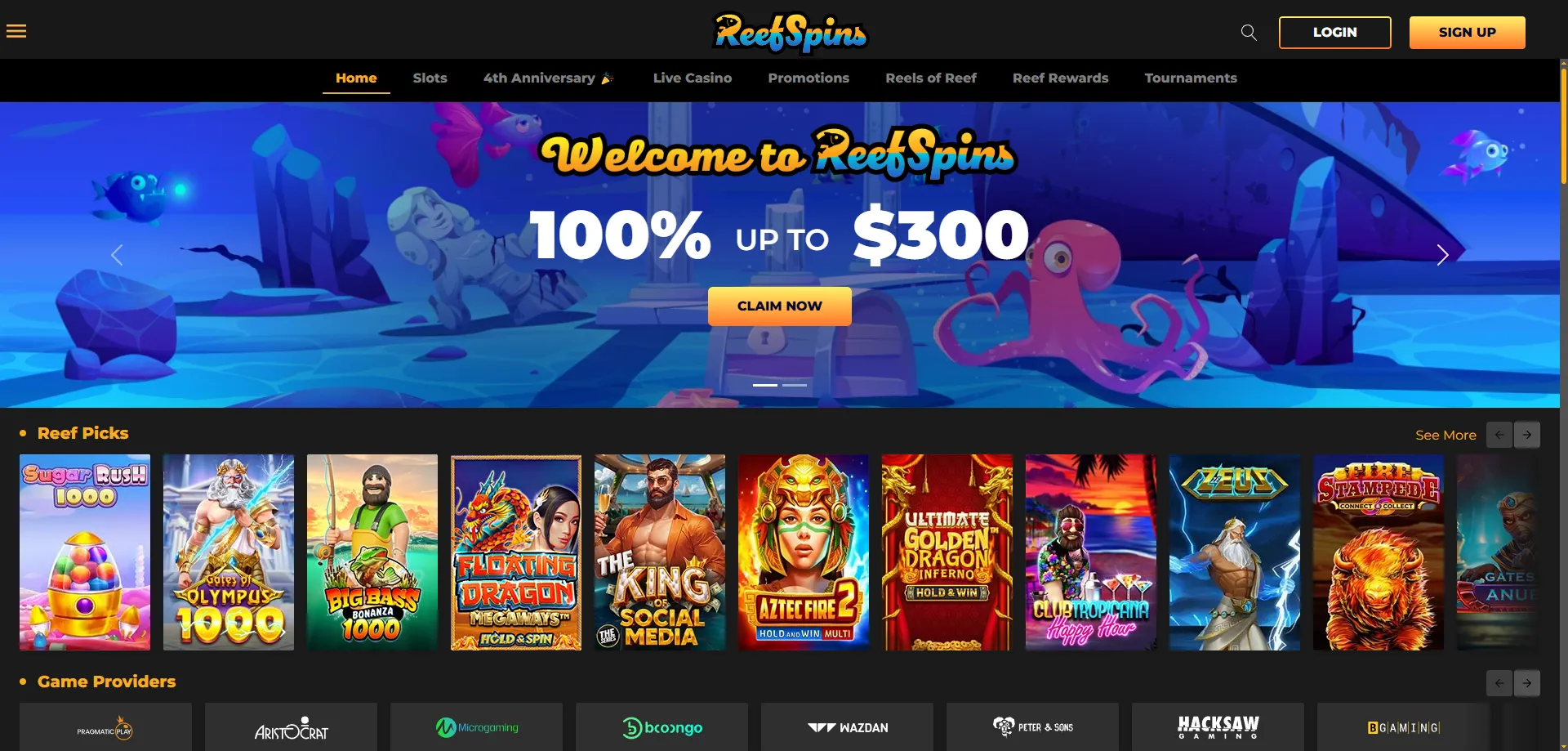 ReefSpins Casino overview — online casino platform for AU players
